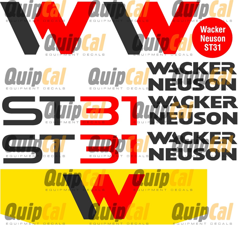 Wacker Neuson St28, ST31, ST45 or ST50 Compact Loader Decal Set