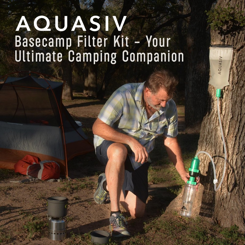 Gravity Water Filter Kit with HFM Carbon & Pre Filter, Gravity Bag & Squeeze ...