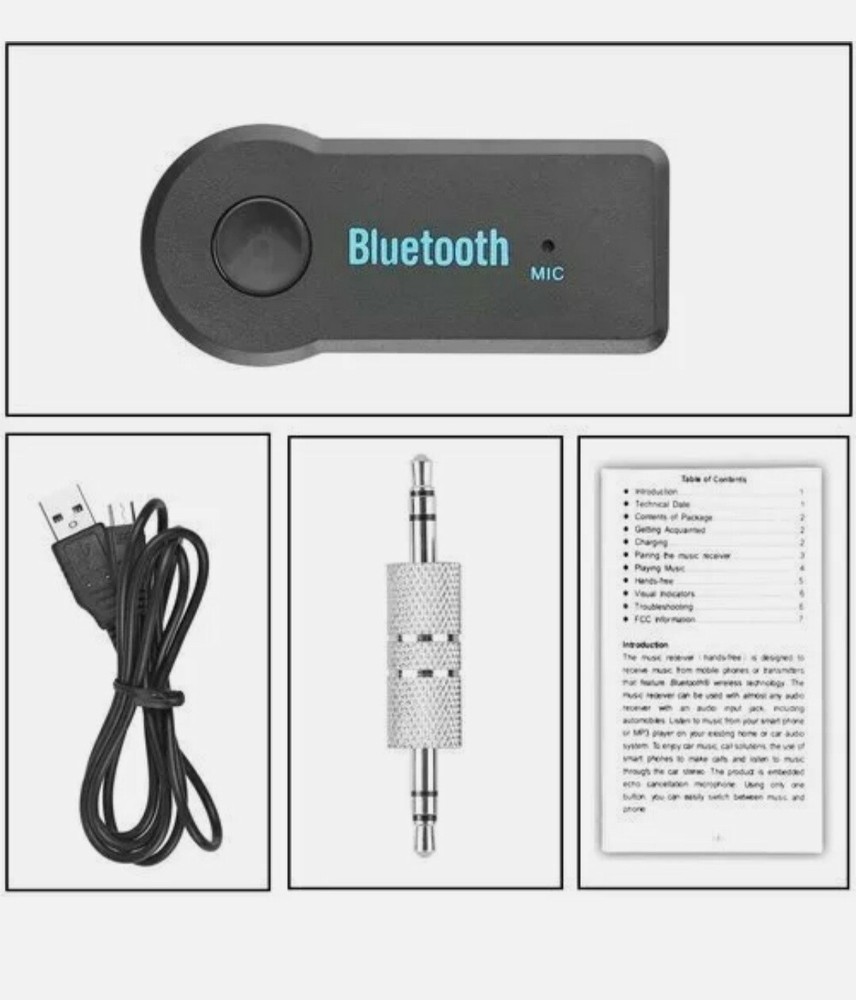 Wireless bluetooth car receiver audio aux adapter