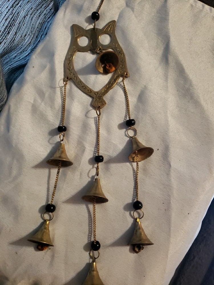 Wise Owl 14" Long Brass Wind Bells Chime!