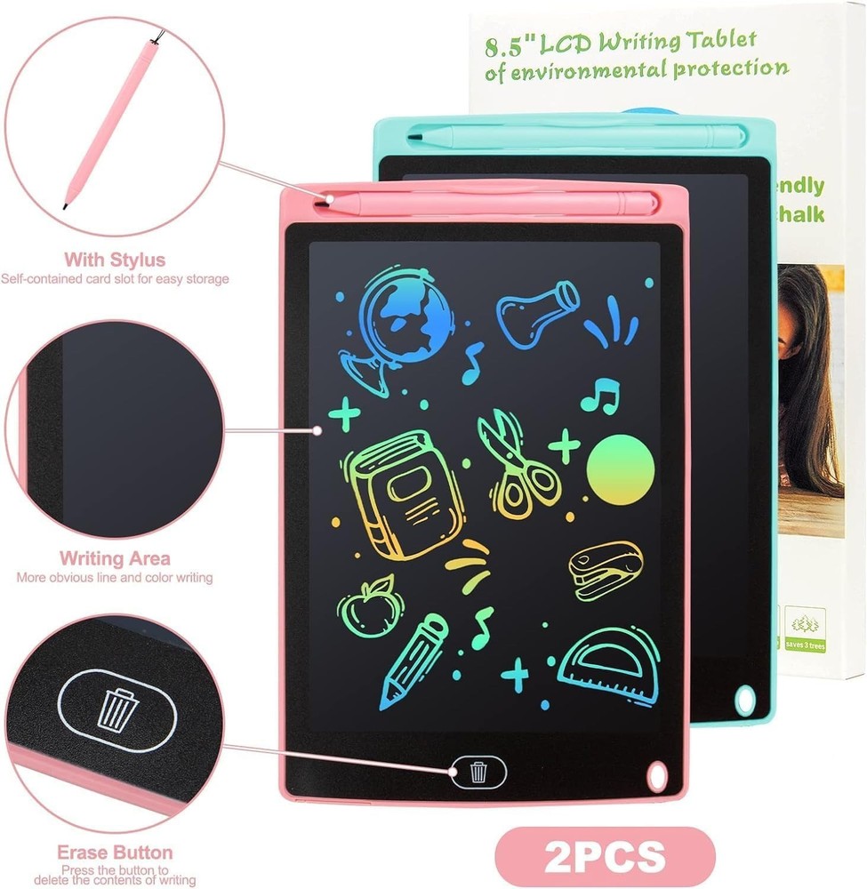 Erasable LCD Writing Tablets (2 Pack) - Creative Toys for Kids 3-6