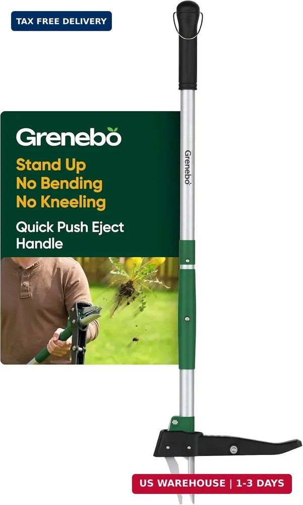 Stand Up Weed Puller Tool, Claw Garden Weed Removal Tool with Eject Mechanism, H