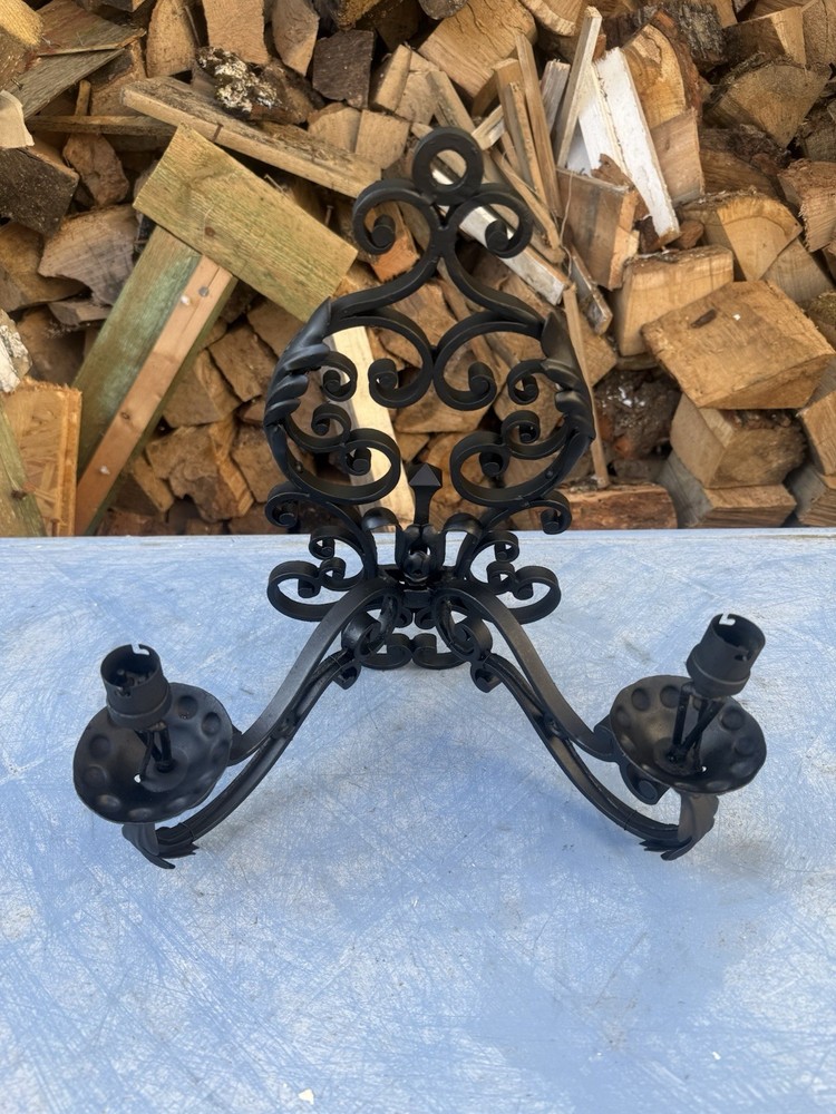 Vintage Wrought Iron Wall Light Sconce