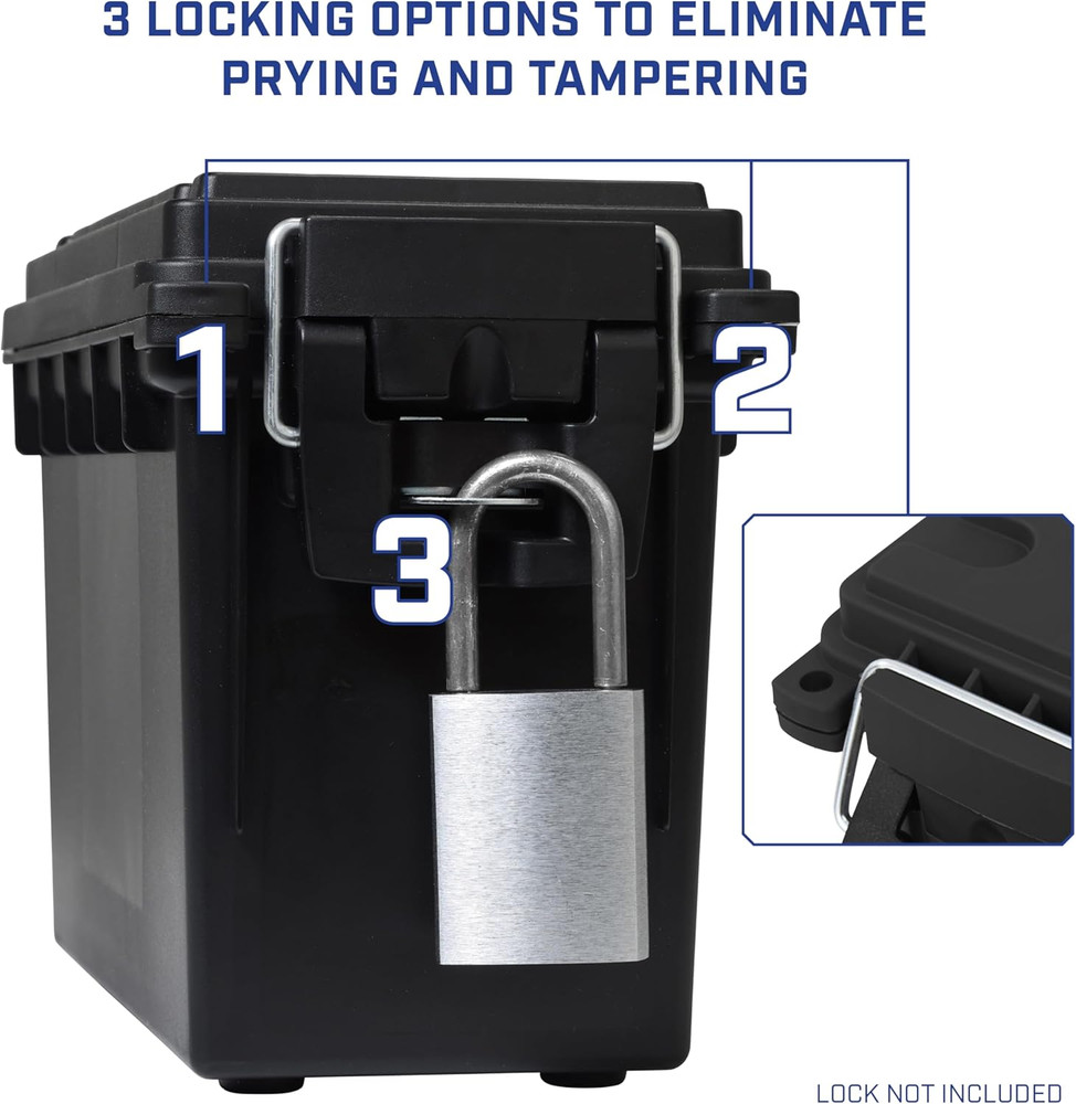 12629 Ammo Storage Box, Stackable .30 Cal Field Boxes, Water and Dust Resistant,