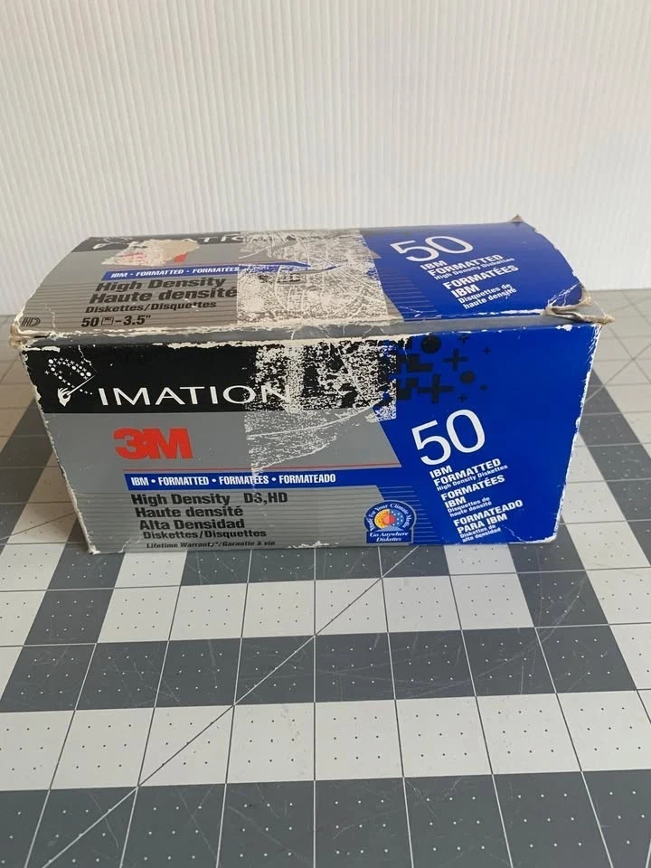 50 Pack Open Box 3M IMATION High Density Diskettes IBM Formatted DS HD Disk