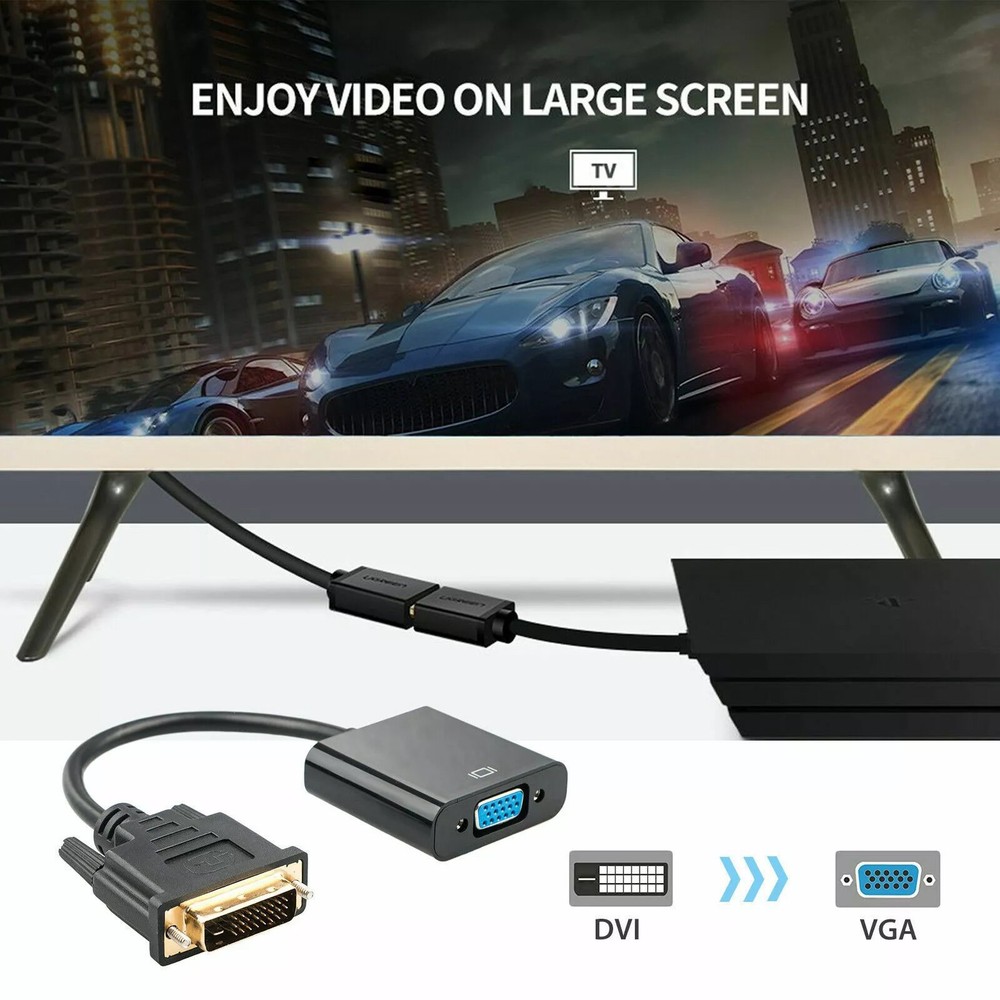 High Performance DVI to VGA Cable Adapter For DVI-D Enabled Desktops&Laptops