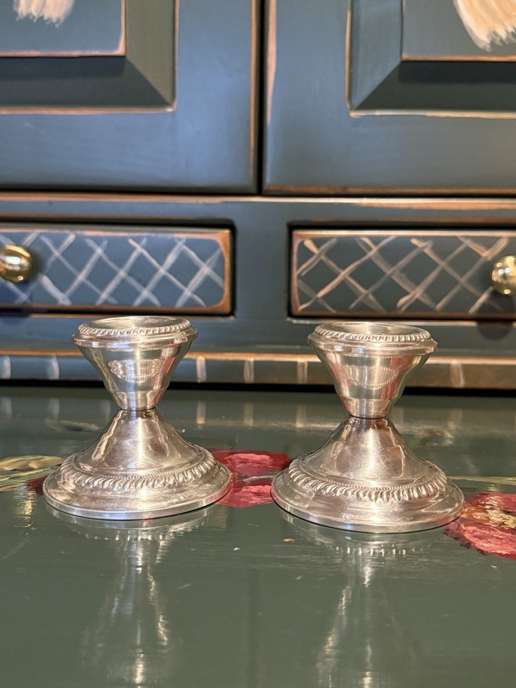 Vintage N.S. Co Sterling Weighted Candlestick Holders