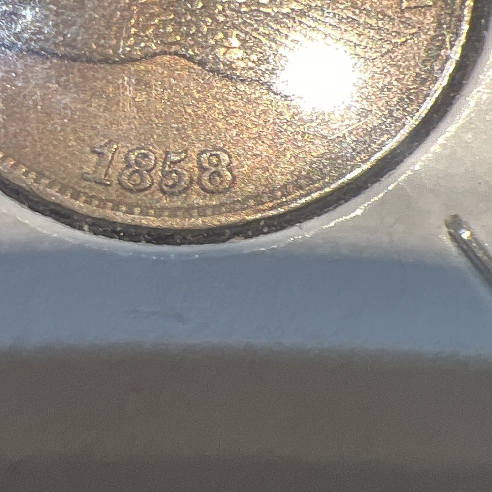 1858 Flying Eagle Cent - Small Letters RPD REPUNCHED DATE