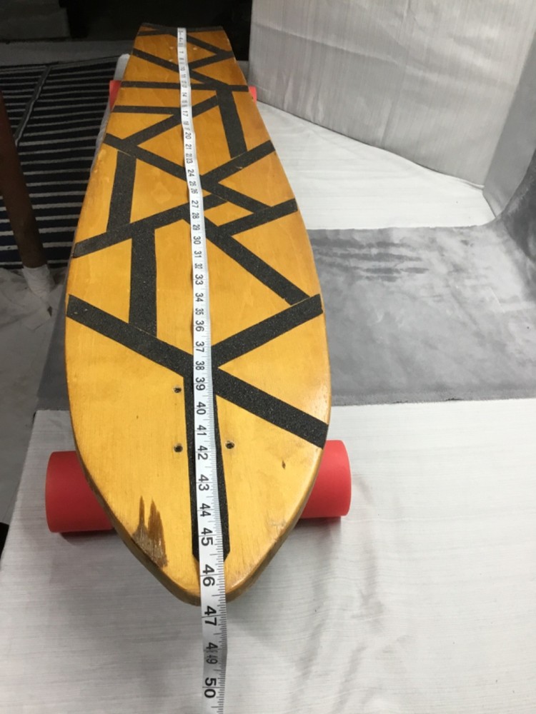 longboard or cruiser skatboard with custom cloud pattern