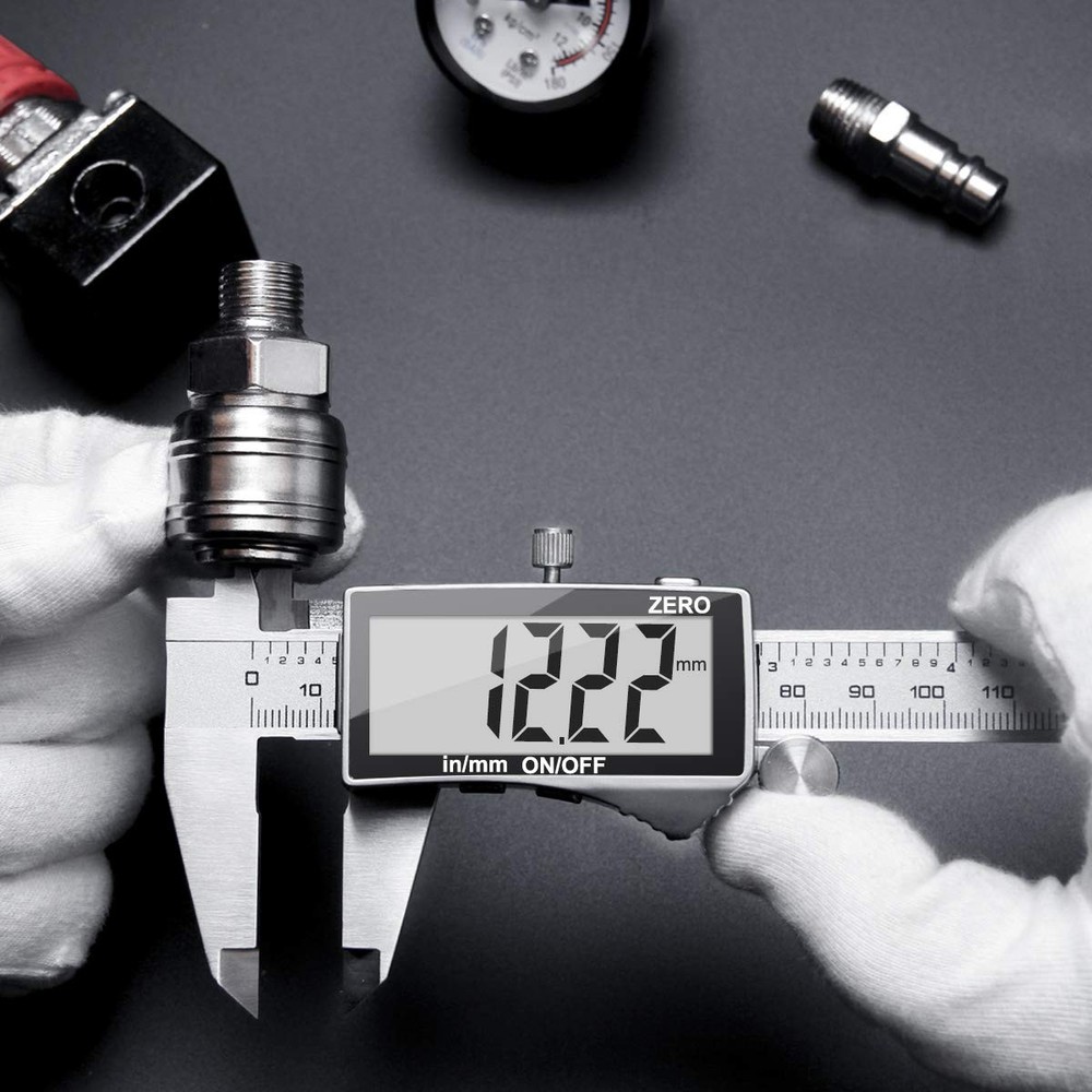 6" 150mm Digital Caliper Electronic Stainless Steel Measuring Tool LCD Screen
