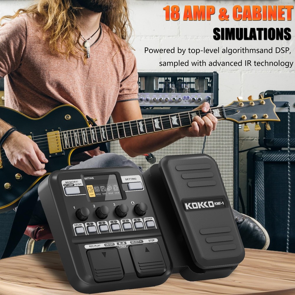 KMF-1 Multi Effects Guitar Pedal, 18 Amp/Cab Guitar Effects Processor with 77...