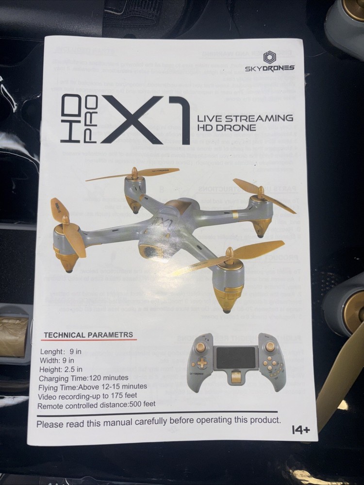 Sky Drones HD PRO X1 Virtual Reality Streaming Drone New Open Box Never Used