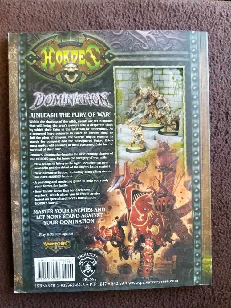 HORDES DOMINATION ROLE PLAYING GAME LARGE PAPERBACK BOOK