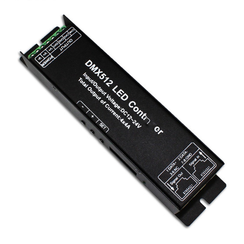 LED RGB DMX512 Decoder Controller DC12-24V 4x416Channel Digital PWM Dimmer Y B9