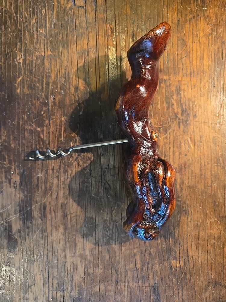 Vintage Wine Cork Puller Made Of Driftwood