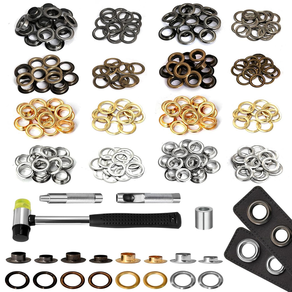 120 Sets 1/2 Inch Grommet Tool Kit with 4 Install Tools for DIY Projects