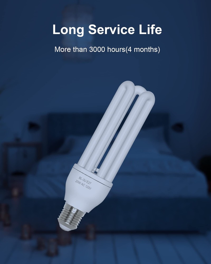 2 Pack 3U 20W Replacement Bulbs for 20W Bug Zapper with E27 Base, Compatible