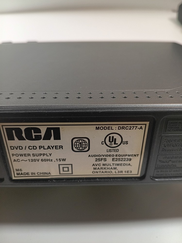 RCA CD/DVD Player Tested Works Great No Remote Control