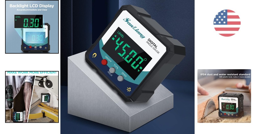 Versatile Digital Level Angle Finder with Rating for Construction Use