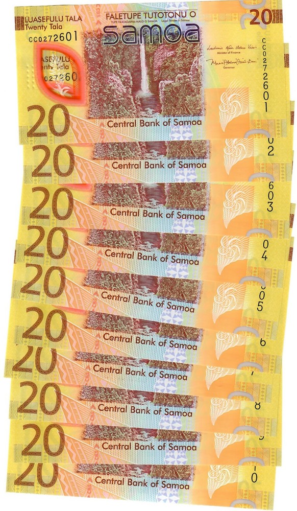 Samoa 10x 20 Tala 2023 UNC "CC"