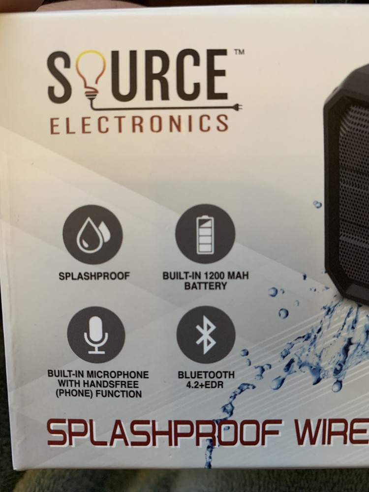 NEW Sealed Source Electronics Splashproof Wireless Speaker Bluetooth Microphone