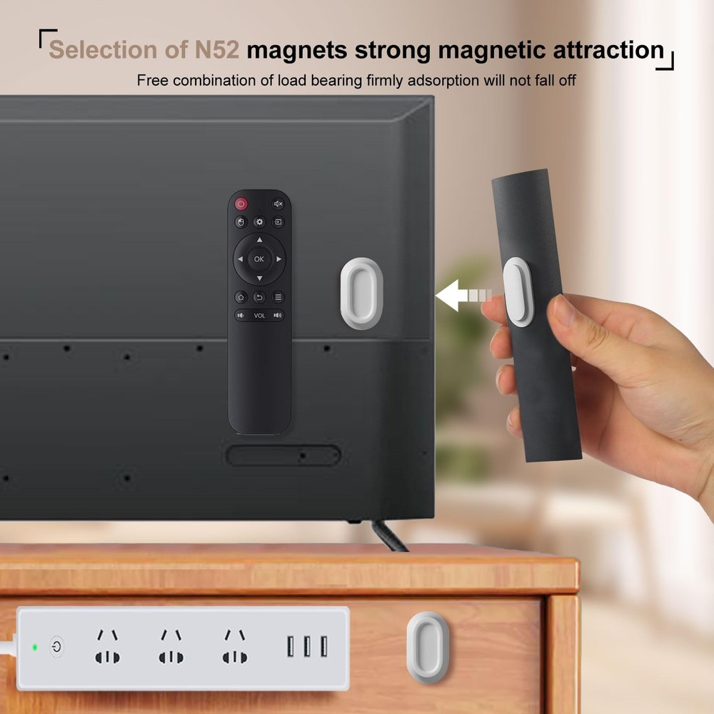 Magnetic Remote Control Holder Wall Mount,4 Pack Silicone 4 Pack, Black&White