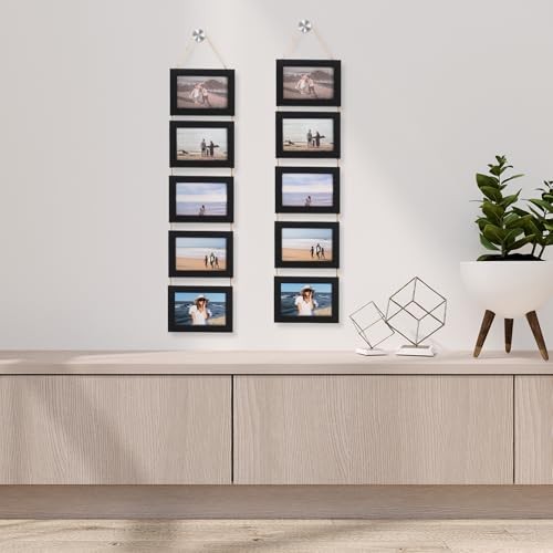 2 Pcs 4x6 Wall Hanging Picture Frames Collage with 10 Openings Picture Frame