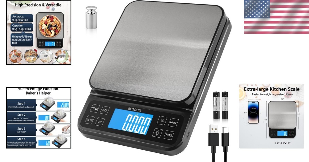 Precision Baking Scale with % Function, LCD Display