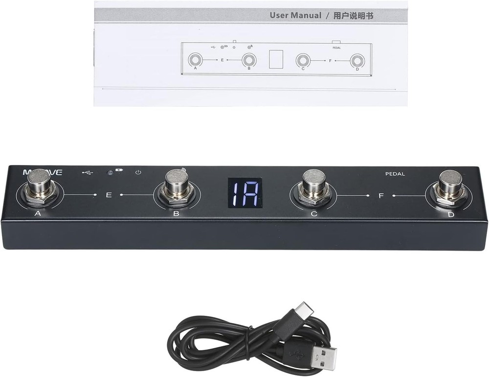 Rechargeable MIDI Foot Controller - Bluetooth Connectivity & Intuitive Display