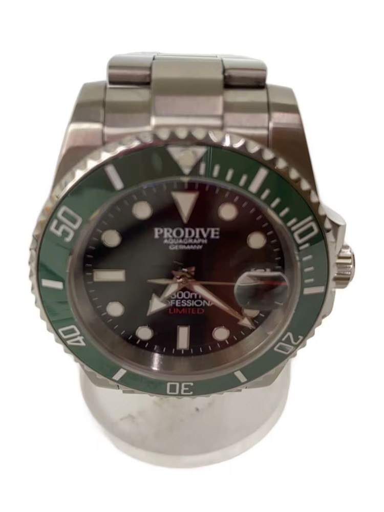 PRODIVE Automatic Watch Analog Stainless BLK SLV