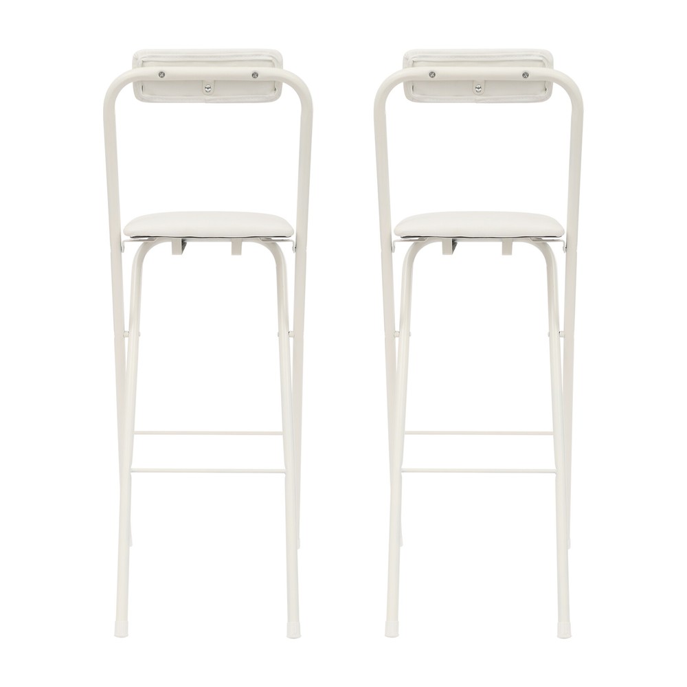 2 Pack Folding Bar Stool with Backrest, Tall Foldable Stool Chair Portable USA