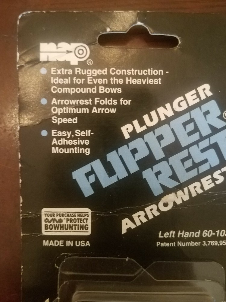 “FLIPPER REST" Folding Arrow Rest PAT. No. 3769956 