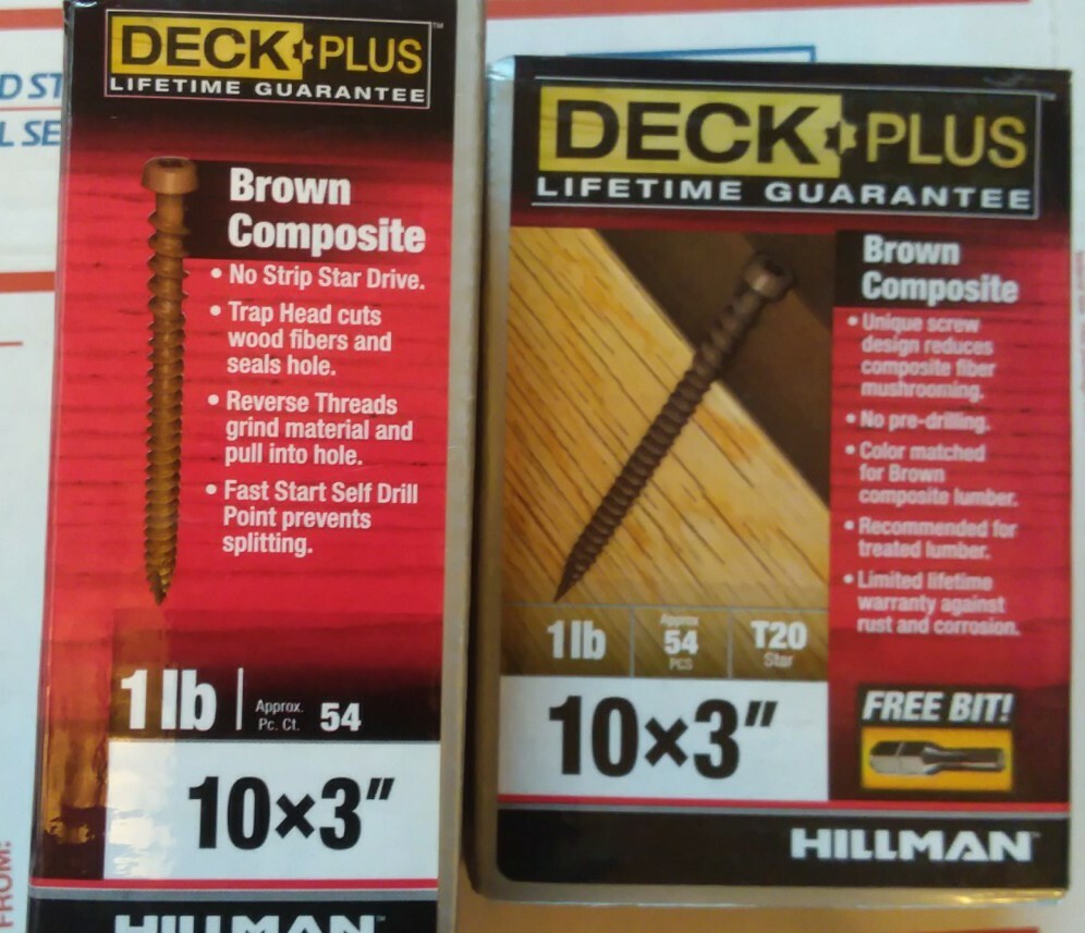 Deck Screws , Deck Plus Brown Composite #10 x 3" - 1 lb. Box