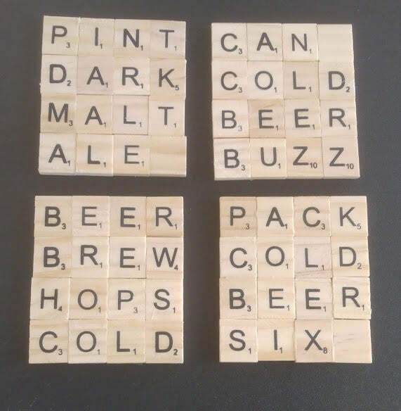 Drinkers Scrabble Coasters