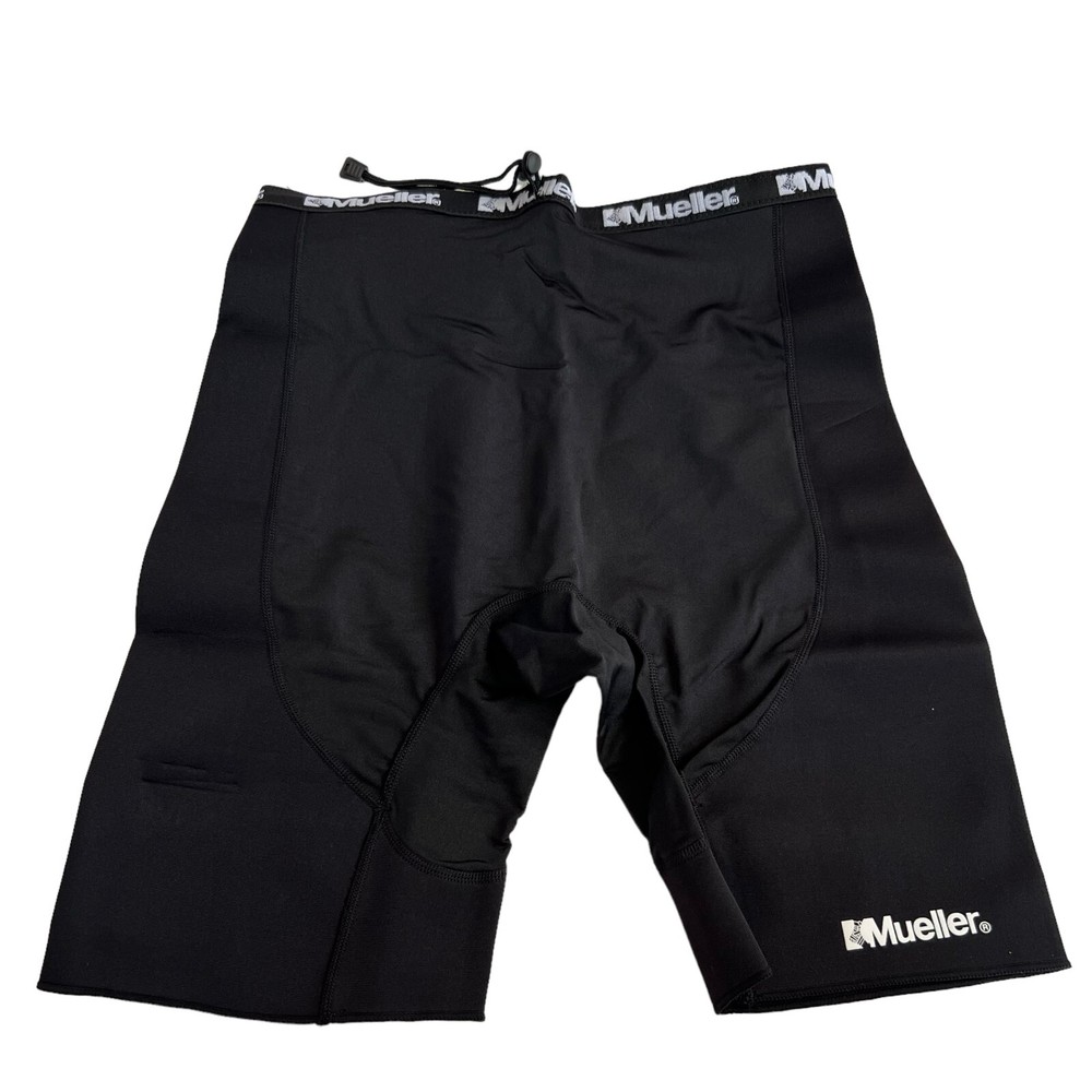 Mueller compression shorts Mens XXL athletic solid black drawstring waist