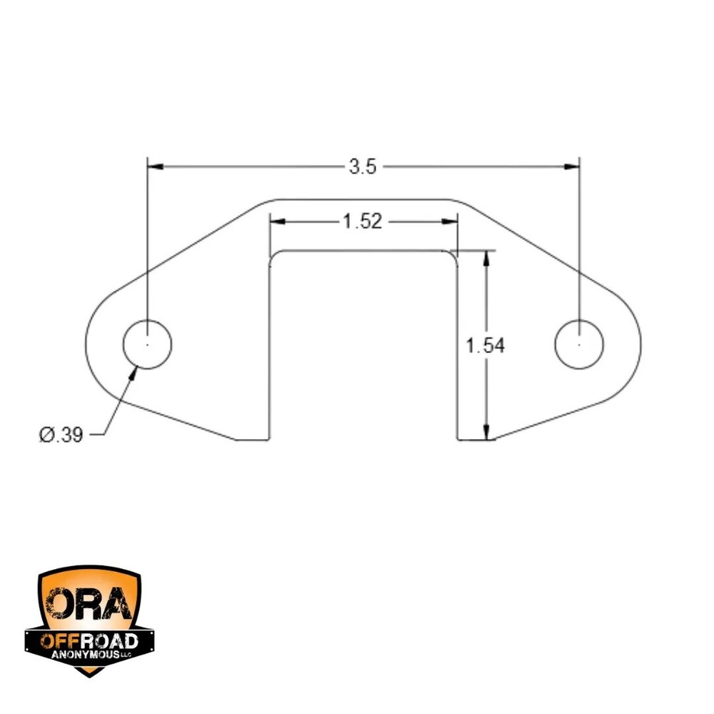 OFFROAD ANONYMOUS Tube Flanges-Shape: Square, Size: 2.0" (Style: Flush Mount)
