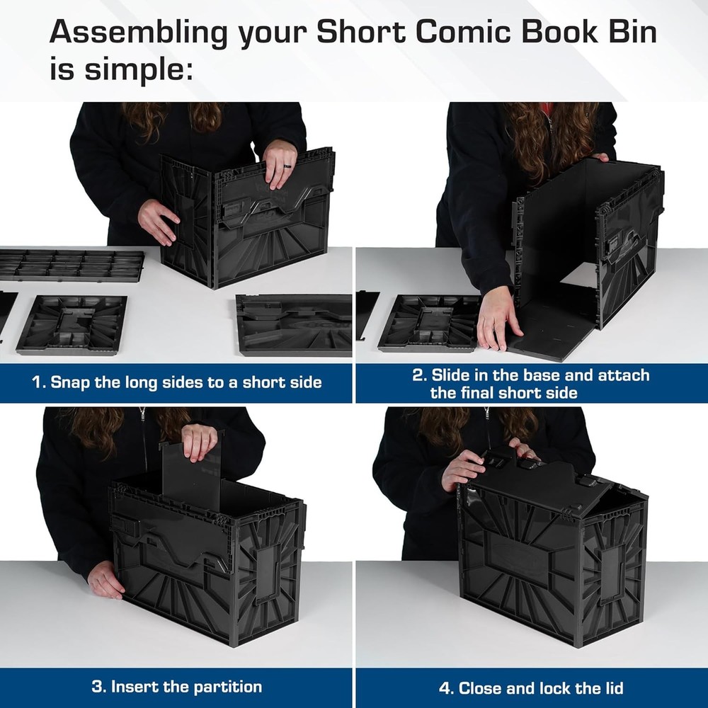 COMIC BIN STORAGE BOX ORGANIZER Home Magazine Container Stackable Collector