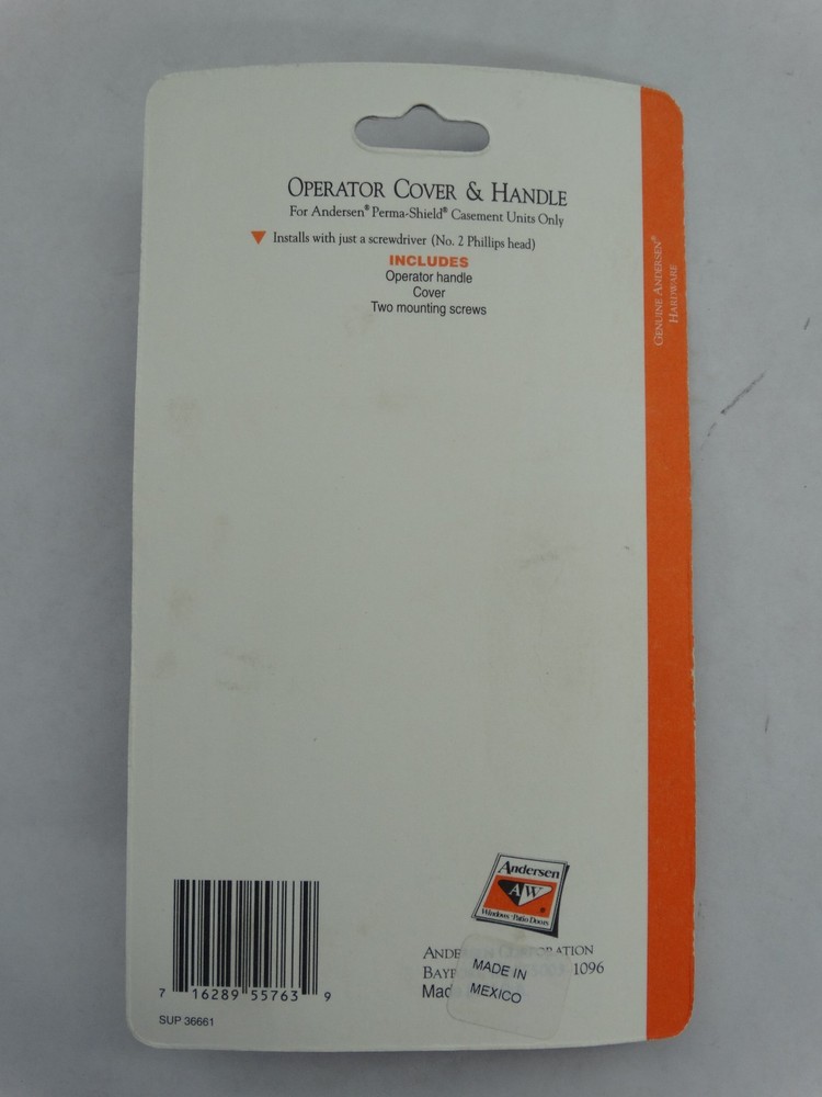 Andersen Casement Window Operator Cover & Handle /Crank with Screws, White