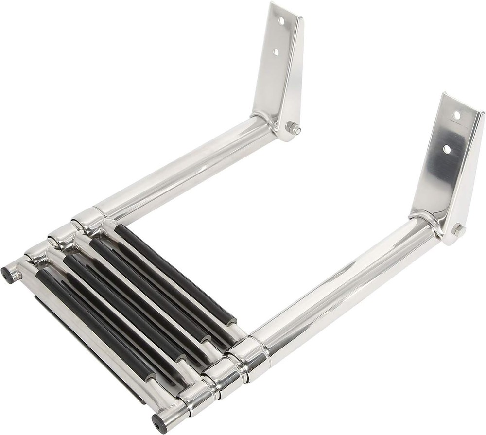 4 Step Stainless Telescoping Boat Ladder Marine Ladder with Non-Slip Step