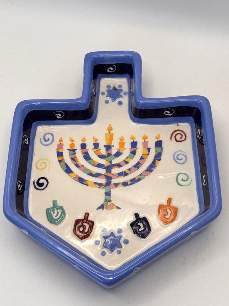 Jessica Sporn Designed Candy Dish Dreidel Shaped Ceramic