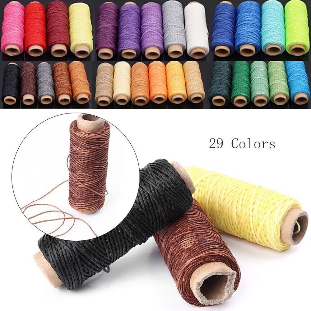 50M 150D 1mm Leather Sewing Waxed Thread Wax String Craft Stitching Cord Tool