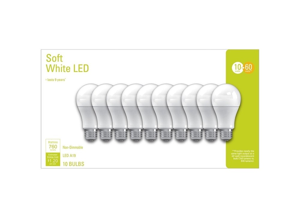 LED Light Bulb A19 E26 (Medium) Soft White 60 Watt Equivalence Frosted
