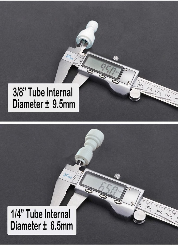 5 Pcs 1/4-3/8 Quick Connect Straight Fitting Connection Push In Water Filter