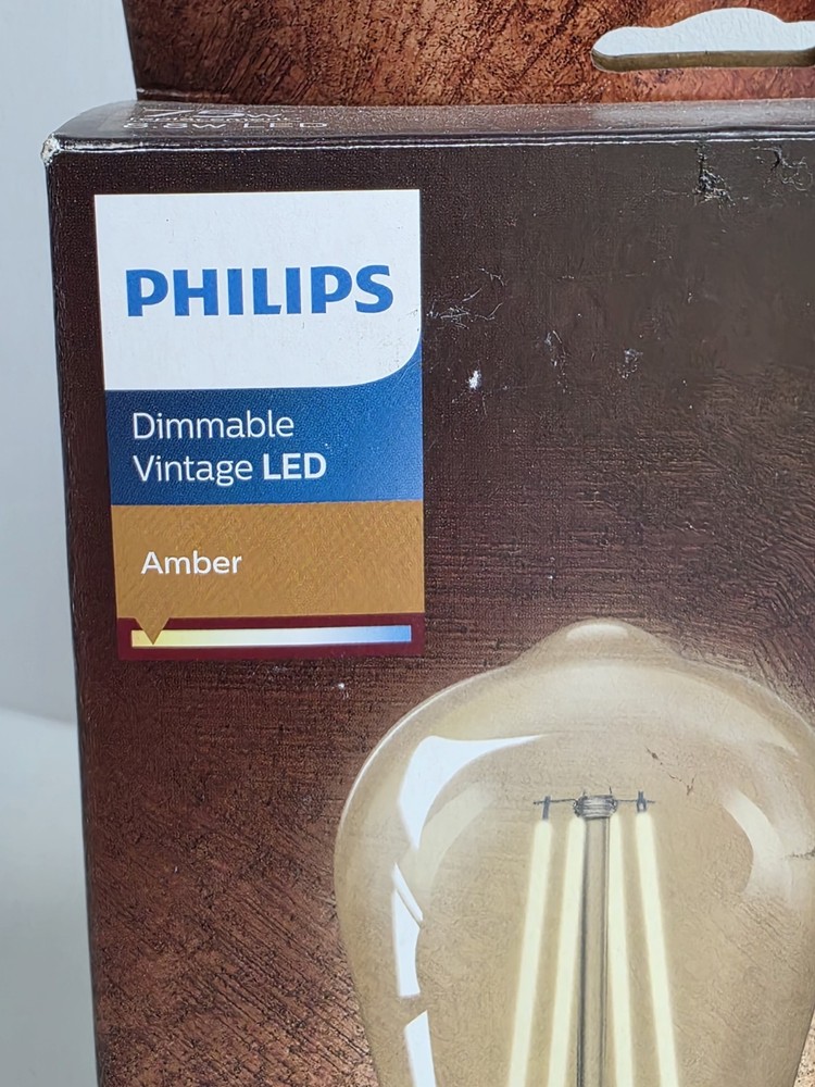 Philips Vintage Edison LED Light Bulb Dimmable Amber Pack Of 2