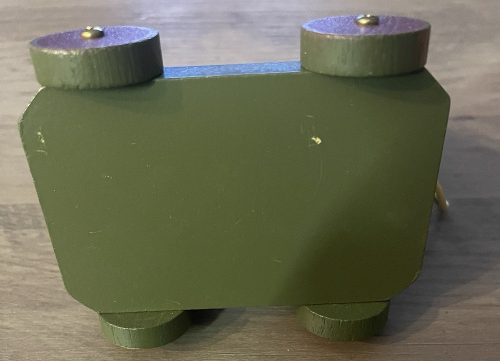 Vintage Hand-Painted Wood Elephant Pull Toy