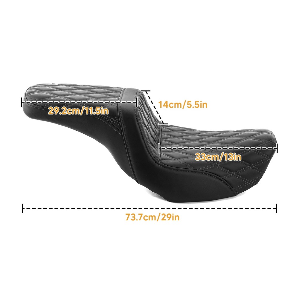 Diamond Pattern Driver Passenger Two up Seat For Harley 2006-2017 Dyna FXD/FLD