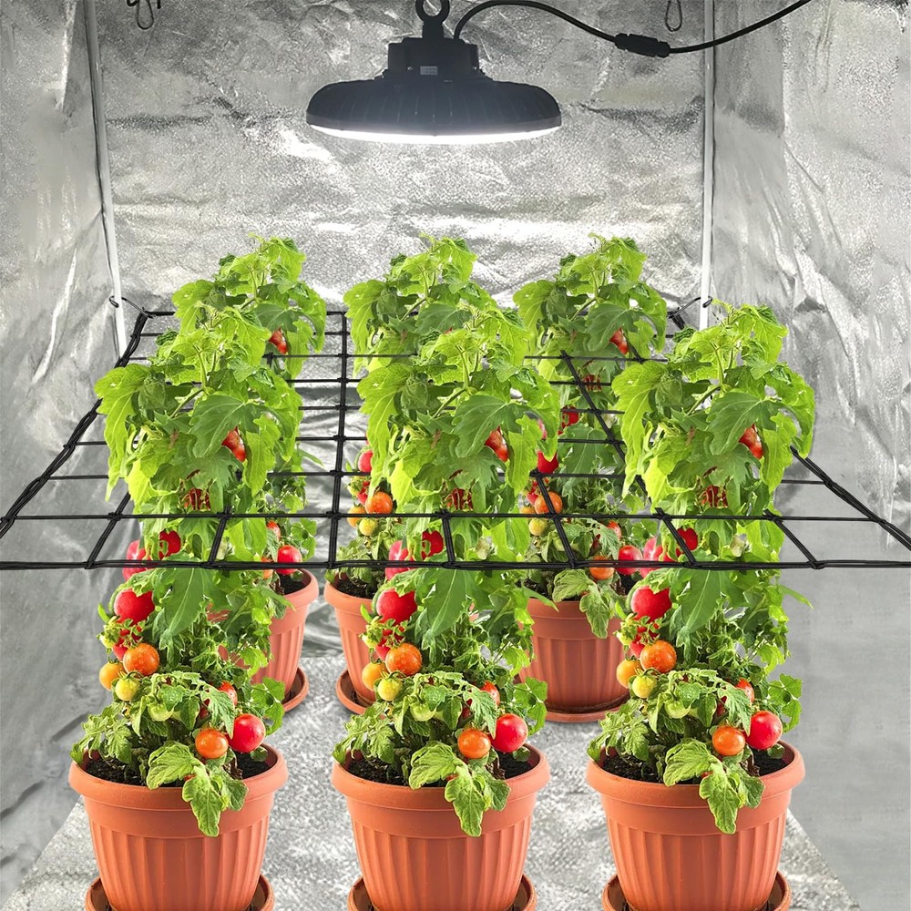 Trellis Netting, 2 Pack Scrog Nets with 8 Hooks, 4x4 Net 4×4ft-2pcs