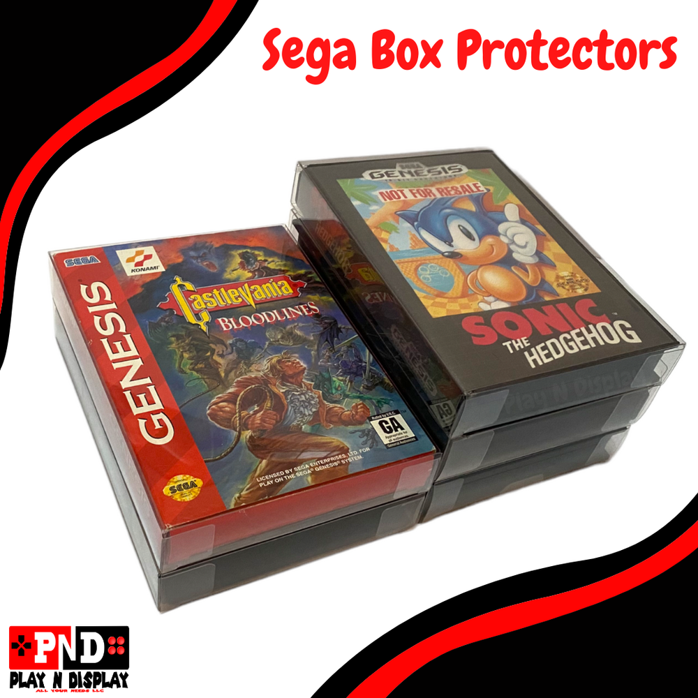 5 Sega Genesis Box Protectors Clear Plastic Display Case Storage Sleeve Thick