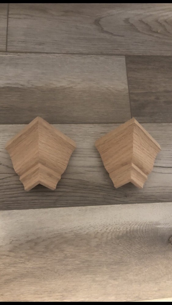 Crown Molding Low Profile Outside Corners For 3 5/8” Transition Solid Oak 2 PACK