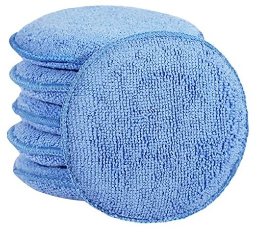 Microfiber Wax Applicator Pads, Car Wax Applicator, Buffing & Detail Blue